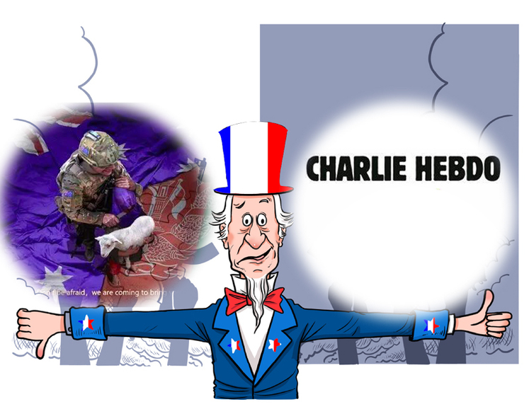 کاریکاتورهایی که به اسلام توهین می کنند و "کشتن غیرنظامیان افغان" / آزادی بیان فرانسه بیانگر شخصیت دوگانه است